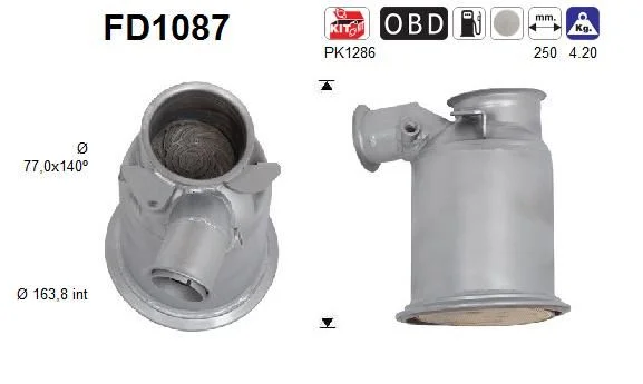 Soot/Particulate Filter, exhaust system AS FD1087