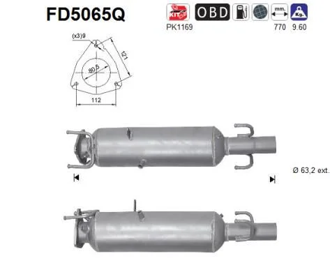 Soot/Particulate Filter, exhaust system AS FD5065Q