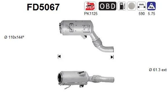Soot/Particulate Filter, exhaust system AS FD5067