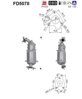 Soot/Particulate Filter, exhaust system AS FD5078