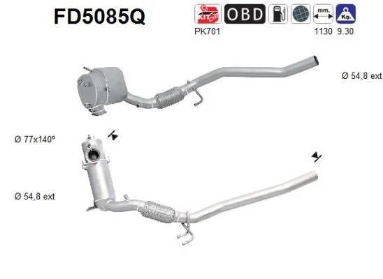 Soot/Particulate Filter, exhaust system AS FD5085Q