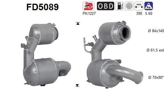 Soot/Particulate Filter, exhaust system AS FD5089