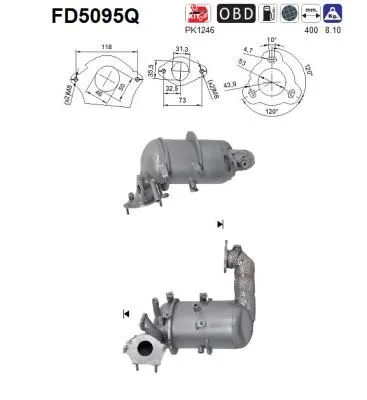 Soot/Particulate Filter, exhaust system AS FD5095Q