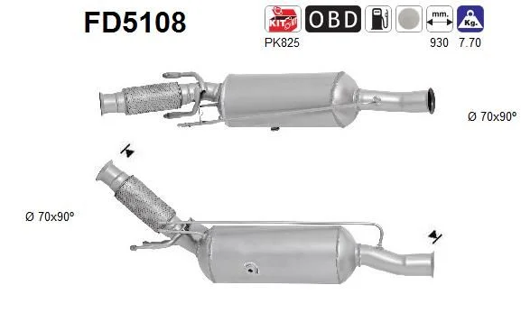 Soot/Particulate Filter, exhaust system AS FD5108