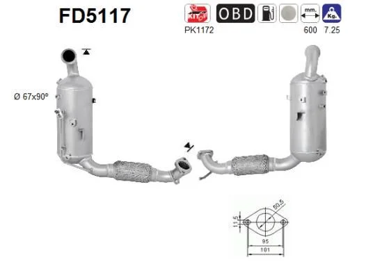 Soot/Particulate Filter, exhaust system AS FD5117