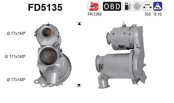 Soot/Particulate Filter, exhaust system AS FD5135