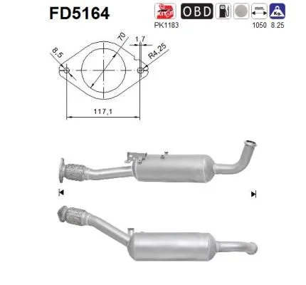 Soot/Particulate Filter, exhaust system AS FD5164