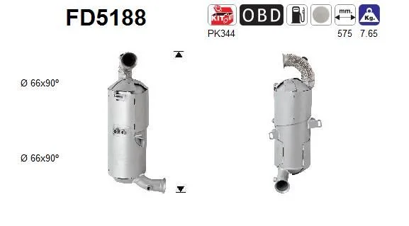 Soot/Particulate Filter, exhaust system AS FD5188