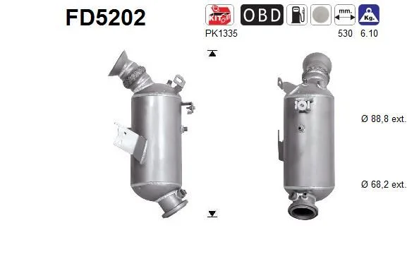 Soot/Particulate Filter, exhaust system AS FD5202