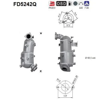 Soot/Particulate Filter, exhaust system AS FD5242Q