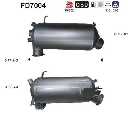 Soot/Particulate Filter, exhaust system AS FD7004