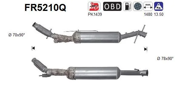 Soot/Particulate Filter, exhaust system AS FR5210Q