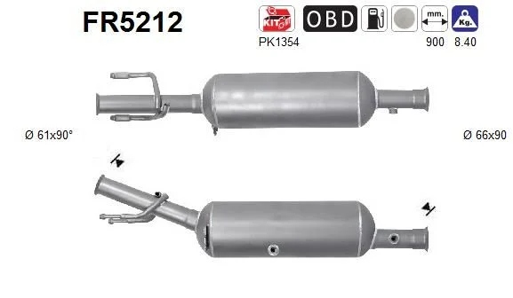 Soot/Particulate Filter, exhaust system AS FR5212