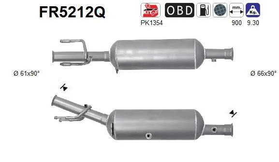 Soot/Particulate Filter, exhaust system AS FR5212Q