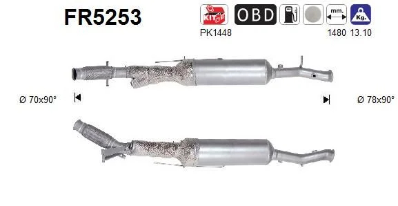 Soot/Particulate Filter, exhaust system AS FR5253