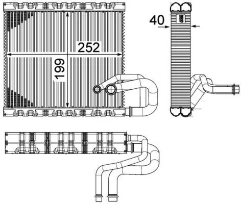 Evaporador, ar condicionado MAHLE AE106000P