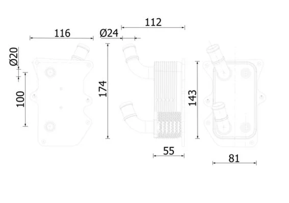 Oil Cooler, engine oil MAHLE CLC276000S