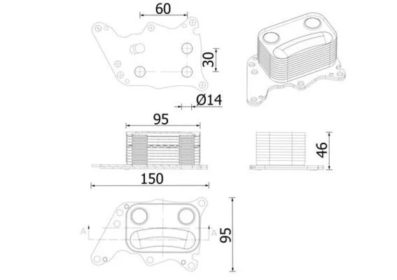 Arrefecedor de óleo, óleo do motor MAHLE CLC 278 000S