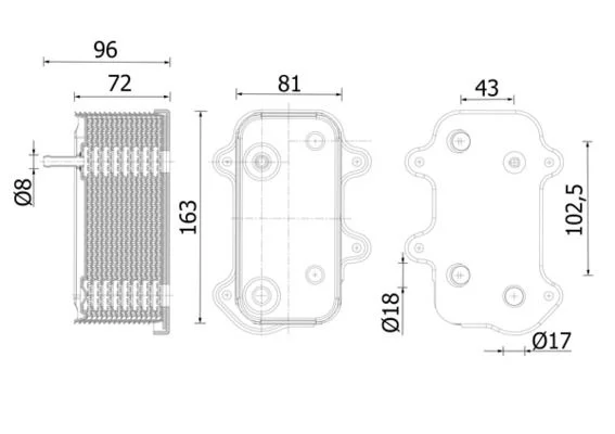 Arrefecedor de óleo, óleo do motor MAHLE CLC282000S