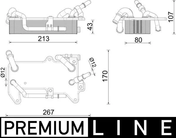Oil Cooler, automatic transmission MAHLE CLC284000P