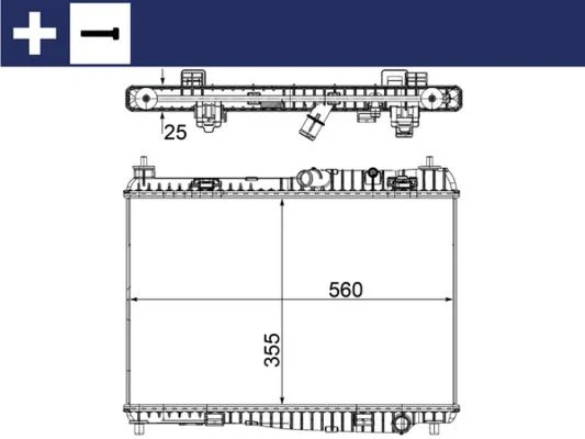 Radiator, engine cooling MAHLE CR 1135 000S