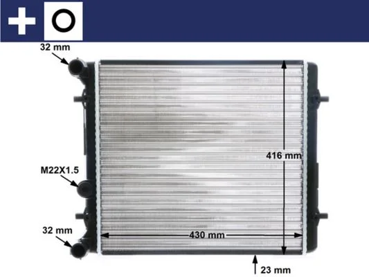 Radiator, engine cooling MAHLE CR 367 000S