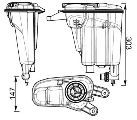 Expansion Tank, coolant MAHLE CRT95000S