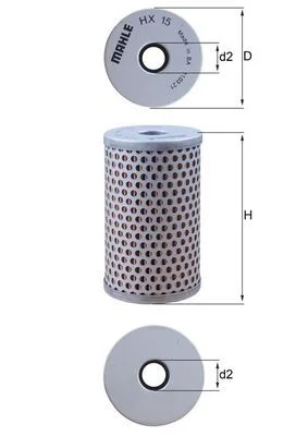 Filtro hidráulico, direção MAHLE HX15