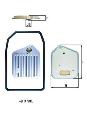 Filtro hidráulico, transmissão automática MAHLE HX163KIT