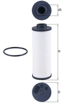 Filtro hidráulico, transmissão automática MAHLE HX186D