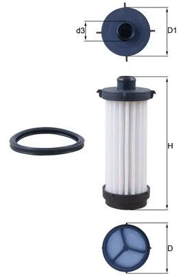 Filtro hidráulico, transmissão automática MAHLE HX232D