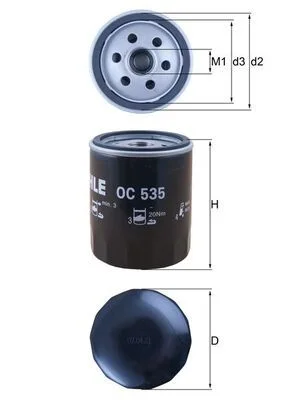 Filtro de Óleo MAHLE OC 535