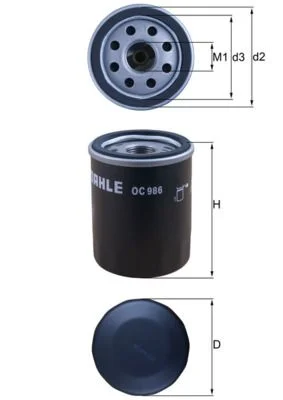Filtro de Óleo MAHLE OC 986