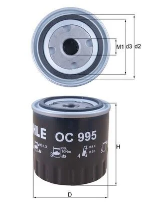 Filtro de Óleo MAHLE OC 995