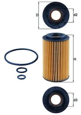 Alyvos filtras MAHLE OX 153/7D2