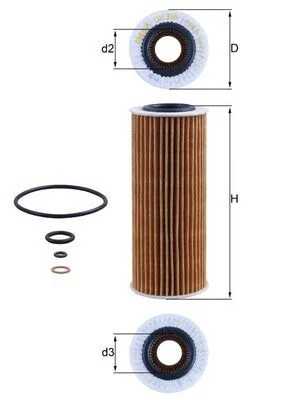 Alyvos filtras MAHLE OX368D1