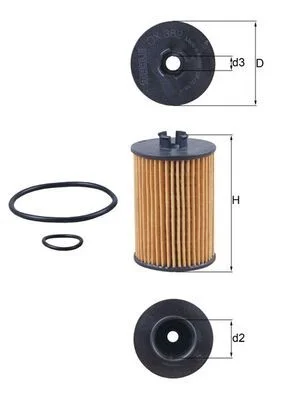 Filtro de Óleo MAHLE OX 382D