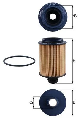 Filtro de Óleo MAHLE OX 553D