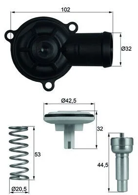 Thermostat, coolant MAHLE TI 220 87 D