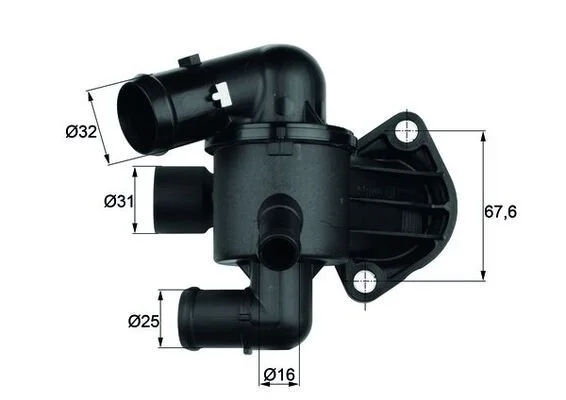 Thermostat, coolant MAHLE TI 33 87