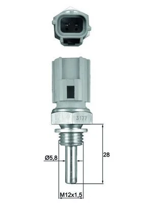 Sensor, temperatura do líquido de refrigeração MAHLE TSE27
