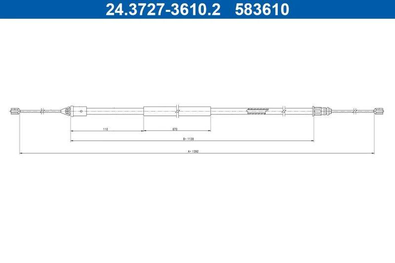Cable Pull, parking brake ATE 24.3727-3610.2