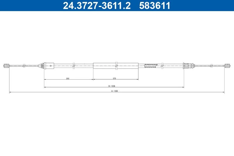 Cable Pull, parking brake ATE 24.3727-3611.2