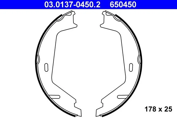 Conjunto de sapatas de travão, travão de estacionamento ATE 03.0137-0450.2