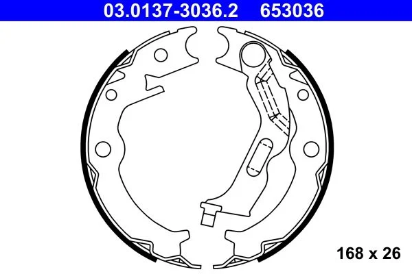 Conjunto de sapatas de travão, travão de estacionamento ATE 03.0137-3036.2