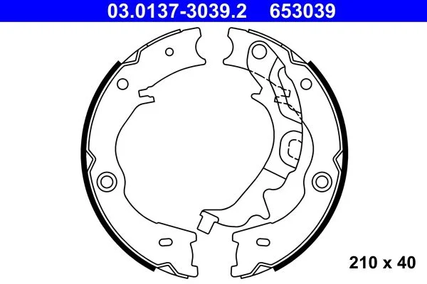 Conjunto de sapatas de travão, travão de estacionamento ATE 03.0137-3039.2
