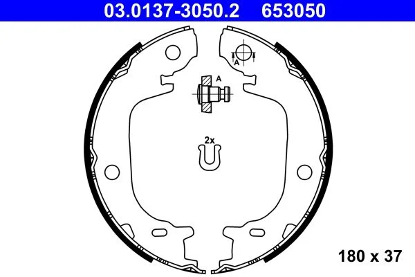 Conjunto de sapatas de travão, travão de estacionamento ATE 03.0137-3050.2