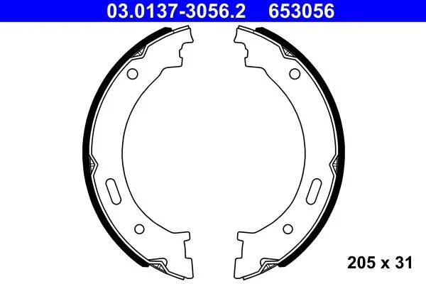 Conjunto de sapatas de travão, travão de estacionamento ATE 03.0137-3056.2