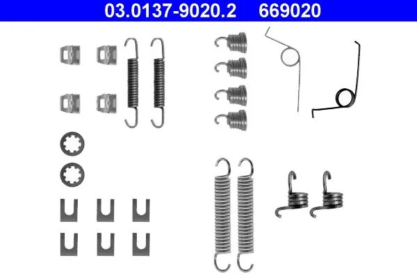 Kit de acessórios, sapatas de travão ATE 03.0137-9020.2