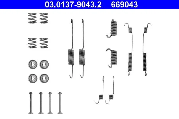 Kit de acessórios, sapatas de travão ATE 03.0137-9043.2